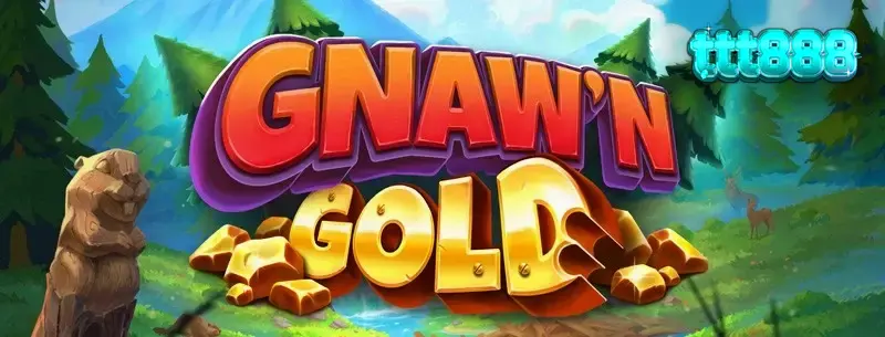 Tampilan visual permainan slot Gnaw’n Gold dengan tema hutan dan berang-berang